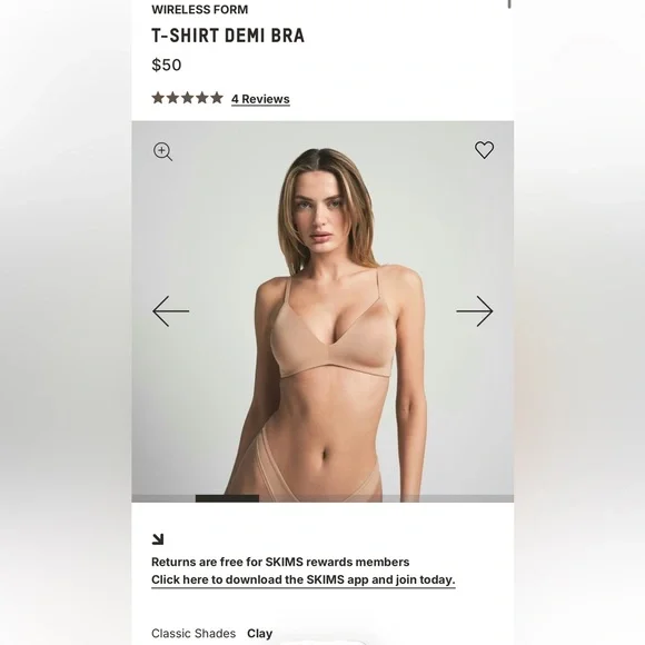 SKIMS- Wireless Form New & Improved T-Shirt Demi Bra - Picture 6 of 14